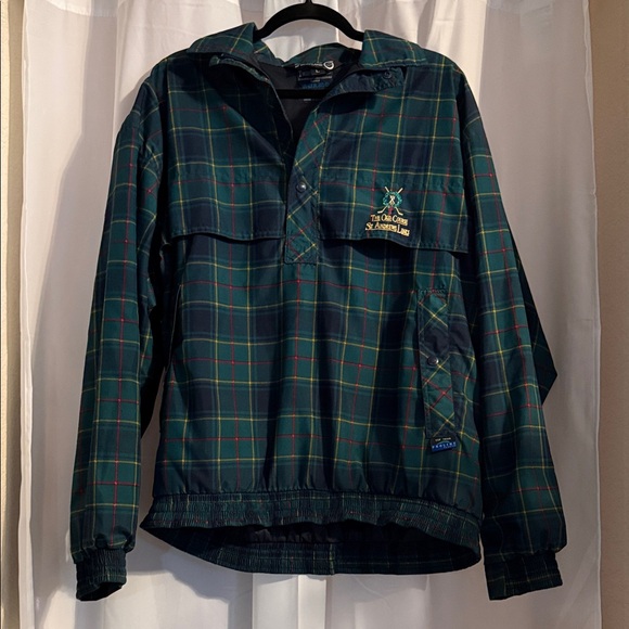 Saint Andrews Links Tartan Rain Jacket Made in Scotland Size L - Picture 1 of 10